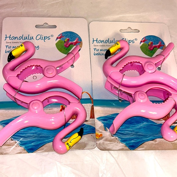 Honolulu clips Other - Flamingo Towel clips Honolulu 4” 2 pc. Clips lot of 2